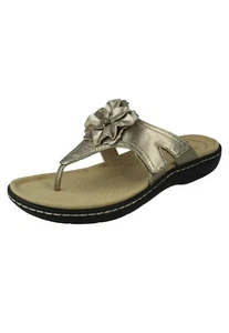 LADIES CLARKS CASUAL FLOWER TRIM FLIP FLOP SANDALS LAURIEANN GEMA Uk 5.5 E - Picture 1 of 8
