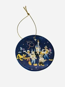 Walt Disney World 50th Anniversary Ceramic Castle Mickey Minnie Goofy Ornament - Picture 1 of 3