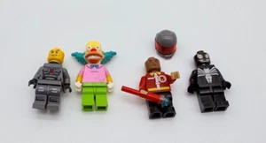 Lot of 4 LEGO Action Minifigures Black Grey Green Red White Pink Green Helmet - Picture 1 of 4