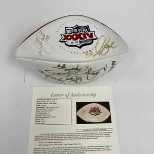 Kurt Warner Isaac Bruce St. Louis Rams Team Signed Super Bowl Football JSA COA - Picture 1 of 9