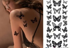Temporary Tattoo Set Butterflies Love Love Heart Flowers Butterfly Flower