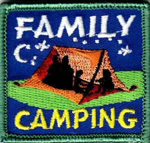 FAMILY CAMPING Iron On Patch Camper Scouts Girl Boy Cub Outdoors - Picture 1 of 1