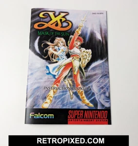 Ys IV Mask of the Sun - SNES Manual - English - NEW Replacement - Picture 1 of 4