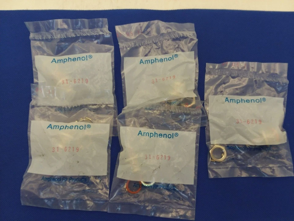 AMPHENOL 31-6219 RF CONNECTOR/COAXIAL FEMALE (LOT OF 5) NIB - Image 1 of 4