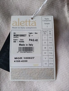 Neu mit Etikett Aletta Kinder Baby BÄR Decke ITALIEN 100 % EXTRA FEINES MERINO 34"x 27' weiß - Bild 1 von 10