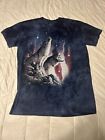 The Mountain T-Shirt | Wolves Falling Stars American Flag USA Patriotic Large