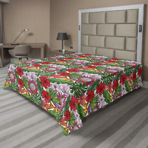 Ambesonne Tropical Flat Sheet Top Sheet Decorative Bedding 6 Sizes