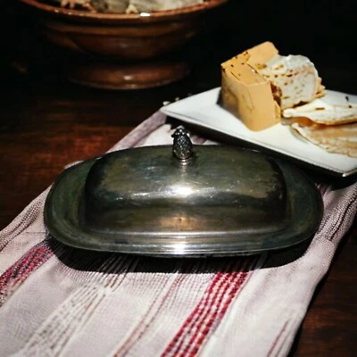 Vintage Silver Plated Covered Butter Dish Wm Rogers 987 Foto 1 de 4