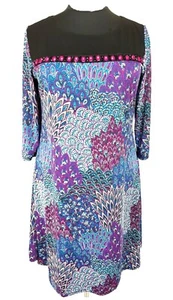 per Seption mini abito tubino floreale donna girocollo manica 3/4 donna più 2X - Foto 1 di 8