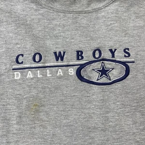 Dallas Cowboys Sweatshirt Men XL Gray Spell Out Embroidered Distressed Worn Look - Picture 1 of 11
