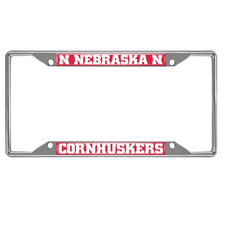 New NCAA Nebraska Cornhuskers Car Truck Chrome Metal License Plate Frame - Image 1 of 2