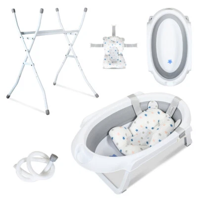 Baby Badewanne 0-6 Jahre mit Gestell mit Ständer Badezimmer Faltbare Babywanne - Bild 1 von 4