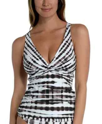 La Blanca 1608 Women's Twisted Bamboo Tummy-Control Tankini Top Size 14 - Image 1 of 2