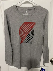 NBA Portland Trail Blazers Waffle Shirt Boys Gray Long Sleeve L NWT - Picture 1 of 6