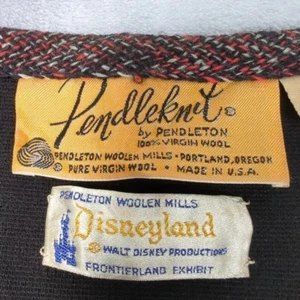 Vintage 1950s Pendleton x Disneyland Vest Youth L Women XS P Brown Wool USA RARE - Picture 1 of 11