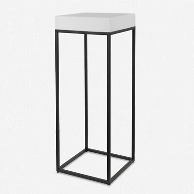 Современная подставка для растений Uttermost 24935 Gambia белый мрамор состаренная черная сталь основание - Изображение 1 из 4