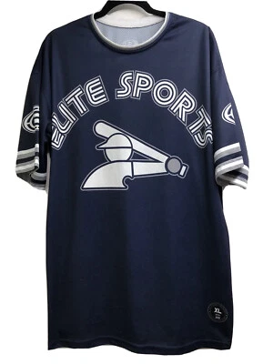 Camiseta Jersey De Colección ELITE SPORTS Hombres Azul Marino Talla XL Cuello Redondo Mangas Cortas PO Foto 1 de 4