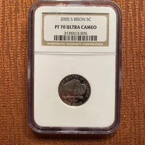 2005 S Bison Jefferson 5 Cent Nickel Proof - NGC PF70 Ultra Cameo - Bild 1 von 2