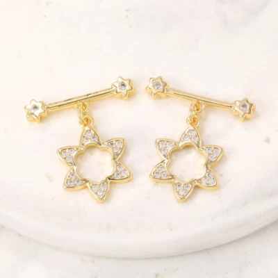 10pcs Cubic Zirconia Star Toggle Clasp,Zircon North Star Toggle Clasp - Image 1 of 4