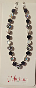 Mariana Necklace Black, White AB Crystals New with Tags 18.5"