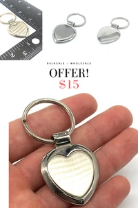 Fine keychain Women cute love heart customizable engravable keyring polished - Picture 1 of 4