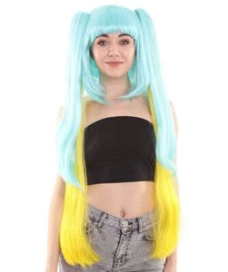 Adult Women's Video Game Blue & Yellow Wig, Best for Halloween HW-3728 - Picture 1 of 8