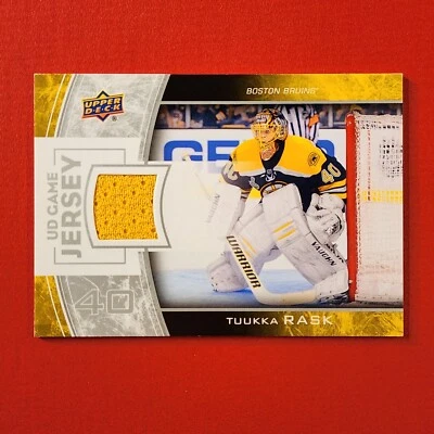 5-06-14 PWE-THICK 2013-14 upper deck jersey card #gj-tr tuukka rask (127) - Image 1 of 2
