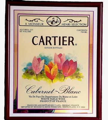 卡地亚 CABERNET - BLANC 海报框带镜面边缘复古 — 第 1/4 张图片