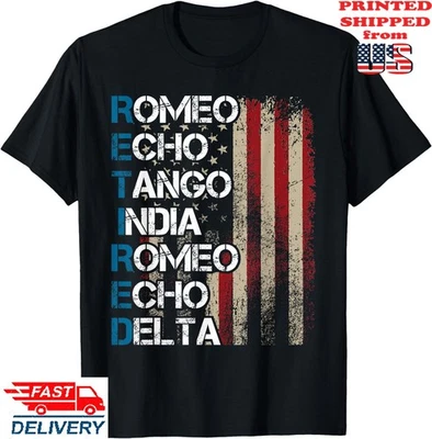 Camiseta Militar Alfabeto Fonético Retirado Veterano Retiro Ejército, CAMISETA UNISEX Foto 1 de 4