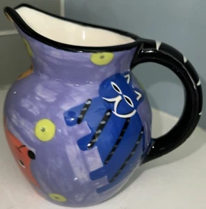 Vintage PeFi Costa Rica Colorful Cat Pitcher - Picture 1 of 7