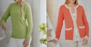 Knitting Pattern - Ladies 4-Ply Cable Cardigan & Sweater 6 Sizes 32" - 42" Copy - Picture 1 of 4