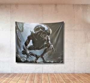 Alien Sci-Fi Horror Movie Tapestry Wall Art, Gothic Decor, Polyester Wall - Picture 1 of 13