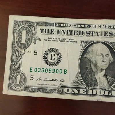 Awesome $1 Serial Number 03309900 Quad Trinary note rated 98.3 in coolness !!! - Image 1 of 4