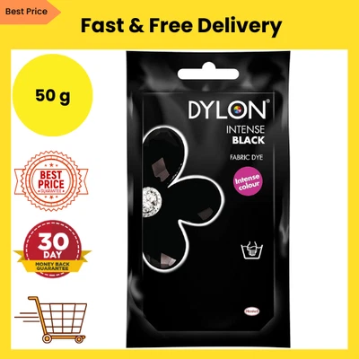DYLON Hand Dye, Fabric Dye Sachet for 50 g (Pack of 1), Intense Black - Image 1 of 4