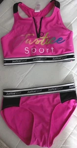 JUSTICE Girls Swimsuit Tankini Swim Tank Bikini Size M (10) - Picture 1 of 1