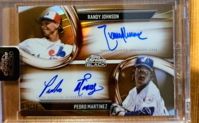 2025 Topps Chrome Black Randy Johnson  Pedro Martinez Dual Auto - Image 1 of 4