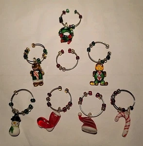 8 Braccialetti Marcatori Vino Natale,2 Pan di Zenzero Uomo,Cappello Babbo Natale,calza,corona,C.Cane - Foto 1 di 9