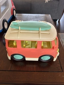 Just B Toys Happy Cruisers Van Surf Camper Surfboard Rare Battat Retro Vehicle - Picture 1 of 6