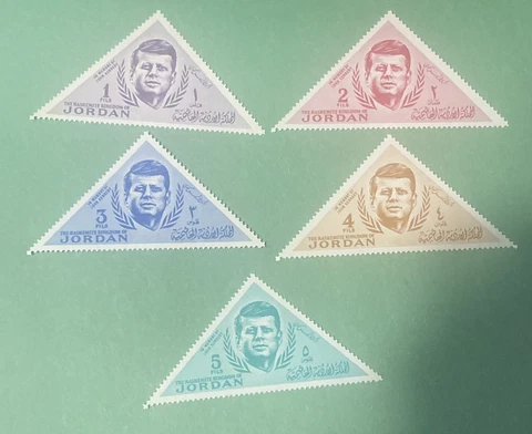 Jordan 1964. Kennedy Triangles. Short Set SC# 457-461 Cover