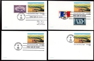 1988 IOWA Centennial FDCs Sc UX123 lot of 4 different + 1 mint postal card - Picture 1 of 2