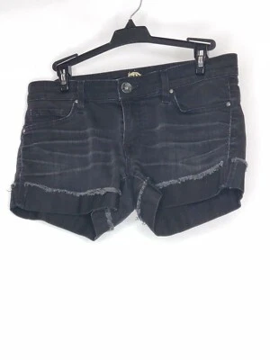 Pantalones cortos de mezclilla rasgados desgastados negros talla 28 Rich & Skinny para mujer Foto 1 de 4