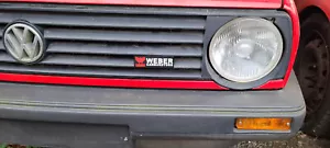 Emblema carburador Weber Golf 2 MK2 Jetta 2 16V G60 VR6 parrilla radiador - Imagen 1 de 2