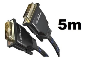 KabelDirekt Dual-Link DVI (M/M) Gold Plated Braided Monitor Lead Cable 5m - Picture 1 of 6