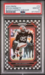 GeM PSA 10 2022 Prizm #72 Myles Garrett Black & White Checkerboard Silver Holo - Picture 1 of 3