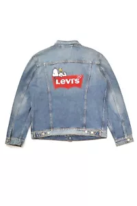 Chaqueta de Camionero Denim Aplicación Snoopy Levis Peanuts Rara T6408 Talla L - Imagen 1 de 8