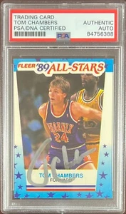 Tom Chambers auto 1989 Fleer #11 card Phoenix Suns PSA Encapsulated Utah Jazz - Picture 1 of 3