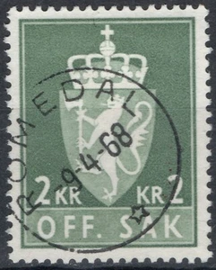 1013 Noruega 1955-68, T 96 apagado. Sak I SON Romedal 9-4-68 (HE) - Imagen 1 de 1