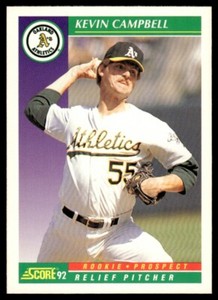 1992 Score #855 Kevin Campbell Oakland Athletics Rookie