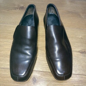 1970s Vintage "Big K" Brown All-Leather Slip-on Shoes, Size 7 UK - Picture 1 of 10