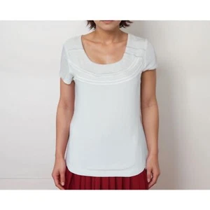 Chico's Travelers No Iron Packable Blouse Embroidered White Short Sleeve Sz S - Picture 1 of 11